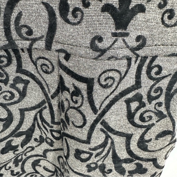 Land’s End Sleeveless Velvet Paisley Print Knee Length Dress 12 Black Stretch - Picture 6 of 13